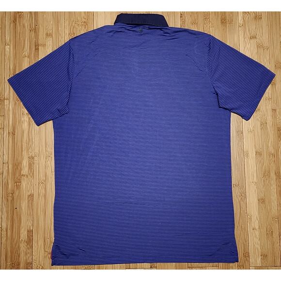 Greyson Shirt Mens Large Purple Striped Performance Golf Polo Activewear Stretch - Picture 5 of 5